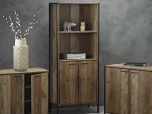 Image of LPD Hoxton Rustic 2 Door Display Cabinet Flat Packed