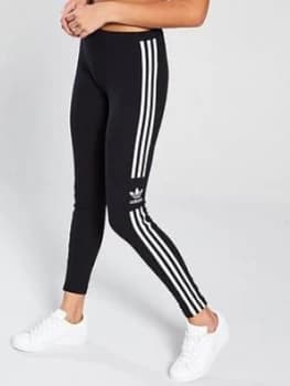 Image of adidas Originals 3 Stripe Trefoil Tights - Black, Size 10, Women