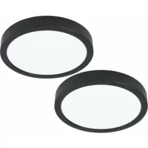 Image of Loops - 2 pack Wall / Ceiling Light Black 210mm Round Surface Mounted 16.5W LED 4000K
