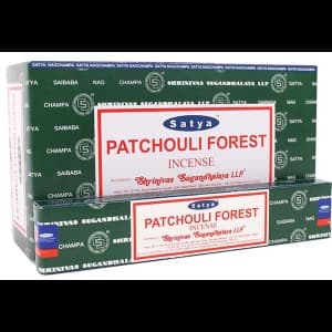 Image of Box of 12 Packs of Patchouli Forest Incense Sticks by Satya