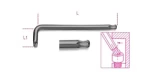 Image of Beta Tools 97 BTX55 Ball Head Offset Torx Key Wrench T55 000970155