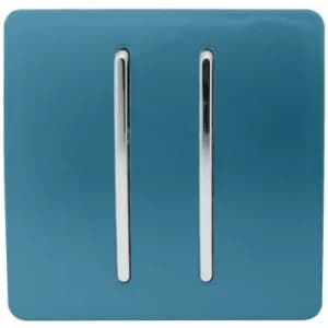 Image of Trendi Switch 2 Gang 2 Way 10Amp Light Switch in Ocean Blue