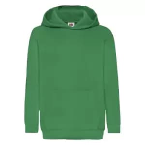 Image of Fruit Of The Loom Childrens Unisex Hooded Sweatshirt / Hoodie (9-11) (Kelly Green)