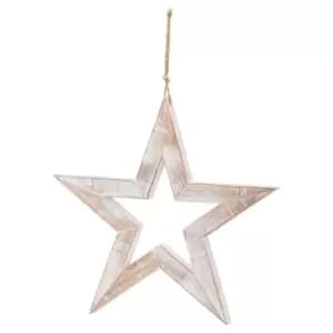 Image of Large Antique White Wooden Sparkle Star