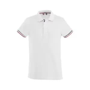 Image of Clique Mens Newton Stripe Detail Polo Shirt (XS) (White)