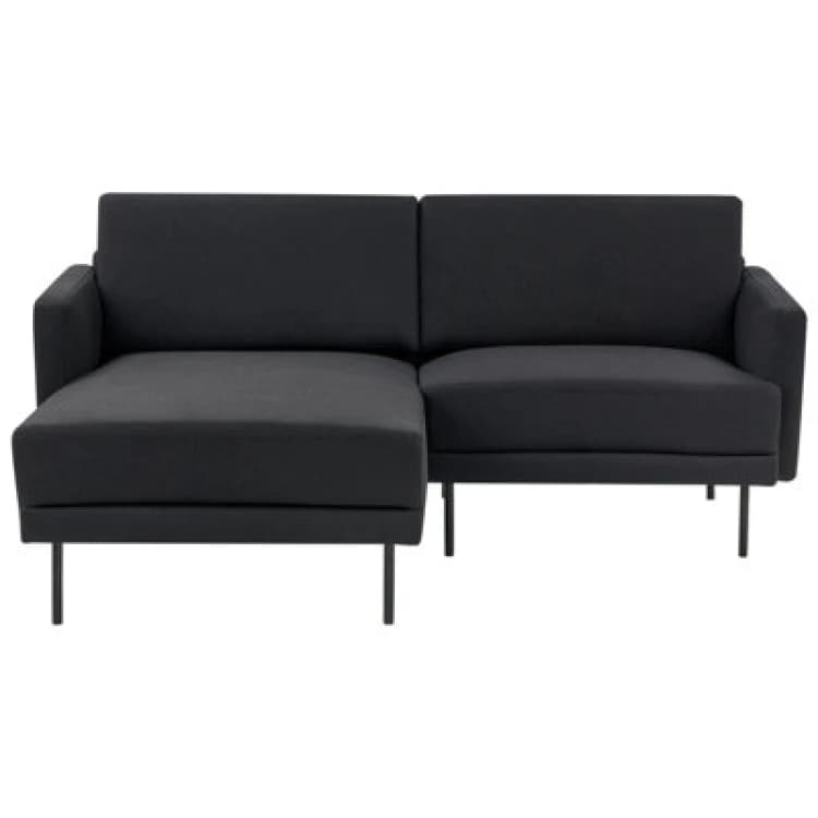 Image of Beliani Corner Sofa 2 Seater Breda Fabric Black Right Hand