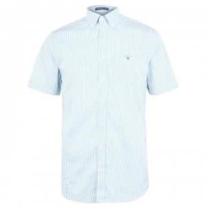 Image of Gant Gant Short Sleeve Broadcloth Banker Shirt - Aqua 450