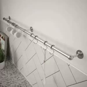 Image of Rothley Utensil Rail Kit 19mm x 1000mm Brushed Finish in Silver Steel/Zinc