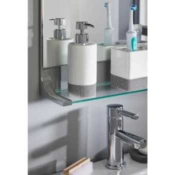 Image of Sparkle Bathroom Ceramic Soap Dispenser - Silver