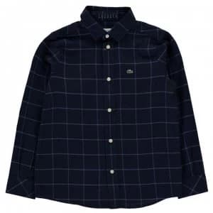 Image of Lacoste Lacoste Check Flannel Shirt - Blue Check