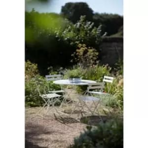 Image of Rive Droite Outdoor Patio 4 Seater Bistro Table Chair Chalk Steel - Garden Trading
