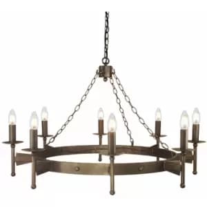 Image of Loops - 8 Bulb Chandelier Hanging Pendant LIght Old Bronze LED E14 60W Bulb