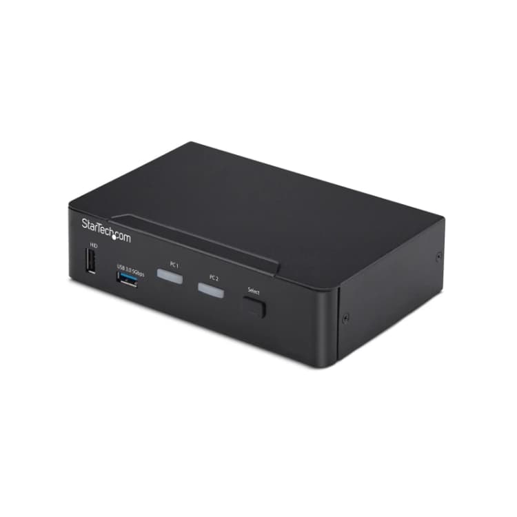 Image of StarTech.com StarTech.com 2-Port DisplayPort KVM Switch, 4K 60Hz, DP 1.2, EDID Management, 2-Port USB 3.0 Hub, 4x USB HID Ports, TAA Compliant P2AD122