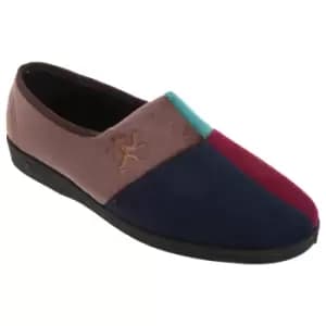 Image of Comfylux Mens Harlequin Multi Velour Slippers (9 UK) (Multicoloured)