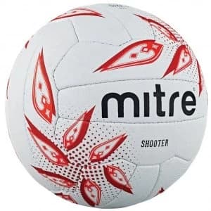 Image of Mitre Shooter Netball White/Ruby/Red - Size 5