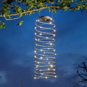 Image of 62cm Solar Power Hanging LED Spiral Lantern Lights Outdoor Garden Decor