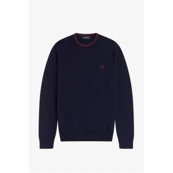 Image of Fred Perry Crew Knitted Jumper - Navy 264