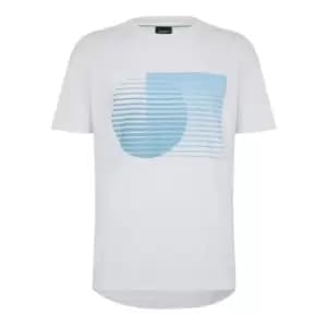 Image of Boss Geometric Graphic T-Shirt - White
