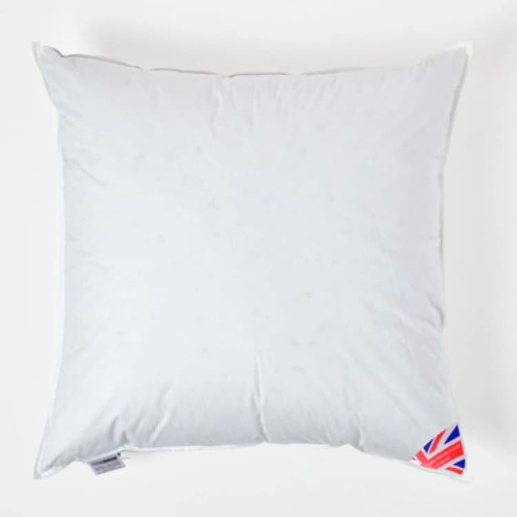 Image of HOMESCAPES Duck Feather Cushion Pad - Luxury Cushion Filler and Inserts 66 x 66cm (26 x 26) - White - Homescapes SF1213I-EU