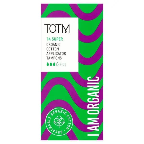 Image of Totm Organic Cotton Applicator Tampons Super, 14 per Pack