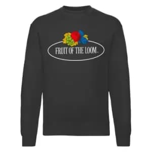Image of Fruit of the Loom Mens Vintage Big Logo Set-in Sweatshirt (S) (Black)