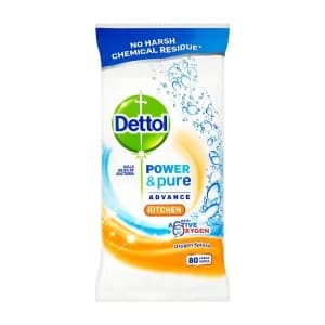 Image of Dettol Power and Pure Kitchen Wipes - 80 Pack