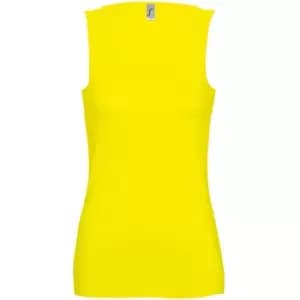 Image of SOLS Womens/Ladies Jane Sleeveless Tank / Vest Top (M) (Lemon)