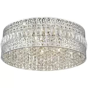 Image of Spring Contemporary Ceiling 7 Light Chrome, Crystal