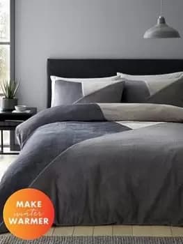 Image of Catherine Lansfield Larsson Geo Fleece Duvet Cover Set