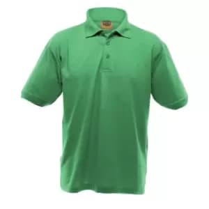 Image of UCC 50/50 Mens Heavyweight Plain Pique Short Sleeve Polo Shirt (L) (Kelly Green)