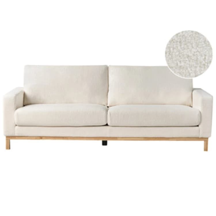 Image of Beliani Sofa 3 Seater Siggard Boucle White