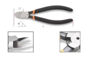 Image of Beta Tools 1080D 15˚ Diagonal Flush Plastic Cutting Nippers Non-Slip 010800015