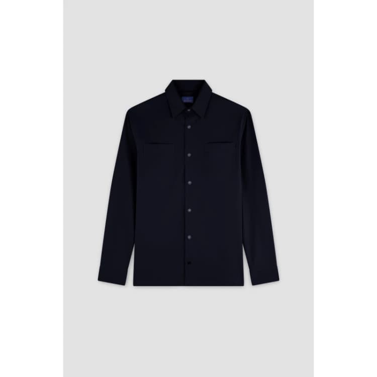 Image of Paul And Shark Mens Fin Long Sleeve Plain Shirt Blue male S