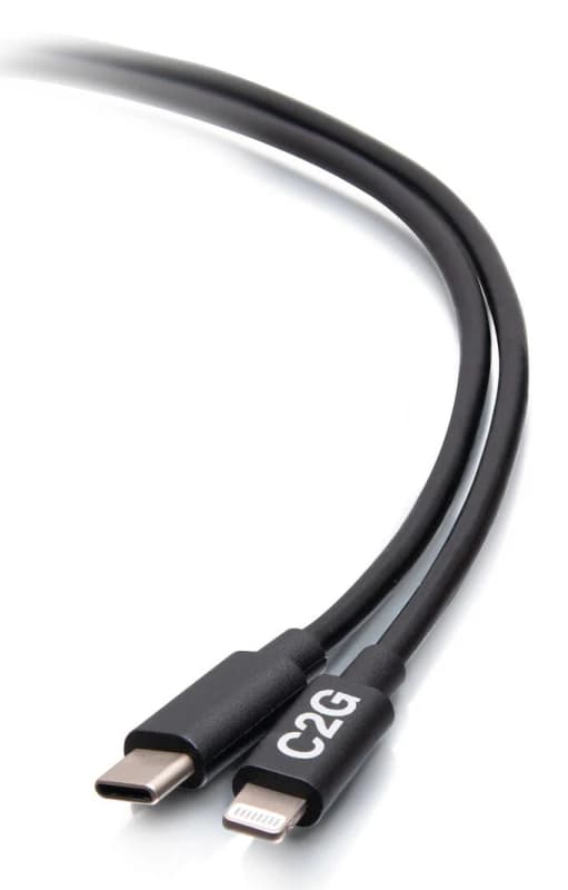 Image of C2G 10ft (3m) USB-C Male to Lightning Male Sync and Charging Cable -