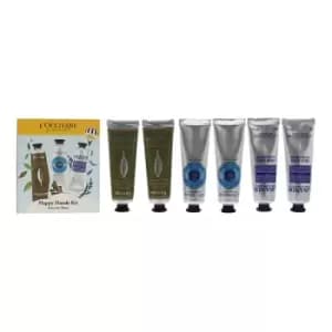 Image of Loccitane 6 Piece Hand Cream Gift Set (2 x Shea Butter, 2 x Lavender, 2 x Verbena)