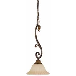 Image of 1 Bulb Ceiling Pendant Light Fitting Aged Tortoise Shell LED E27 60W Bulb