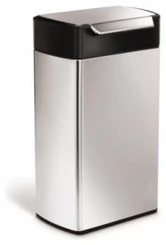 Image of simplehuman 40L Rectangular Touch Bar Bin Brushed Steel