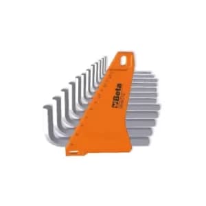 Image of Beta Tools 96 /SC12 12pc Offset Hexagon Key Set Rack Chrome-plated 000960395