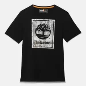 Image of Timberland Winter Graphic T-Shirt For Men In Black Black, Size XL