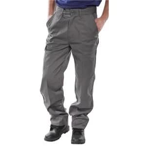 Image of Click Heavyweight Drivers Trousers Flap Pockets Grey 36 Long Ref