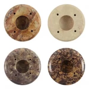 Image of Set of 4 Soapstone Candle/Incense Round Holder