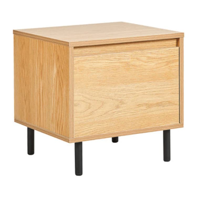 Image of Beliani 1 Drawer Bedside Table Nikea Light Brown