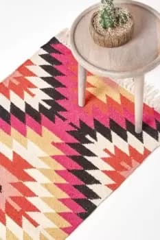 Image of Jakarta Handwoven Pattern KIlim Wool Hall Runner, 66 x 200 cm