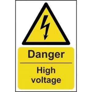 Image of Self-Adhesive Vinyl Danger High Voltage sign 200 x 300mm. Easy to use