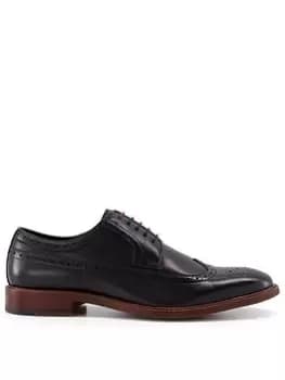 Image of Dune Superior Leather Wingtip Brogue Shoes Male Black UK Size 7