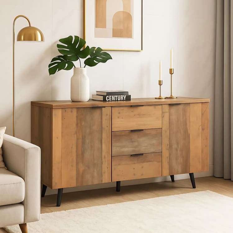 Image of Urban Meuble Rustic Wood Sideboard Brown Durable Use Brown unisex One Size