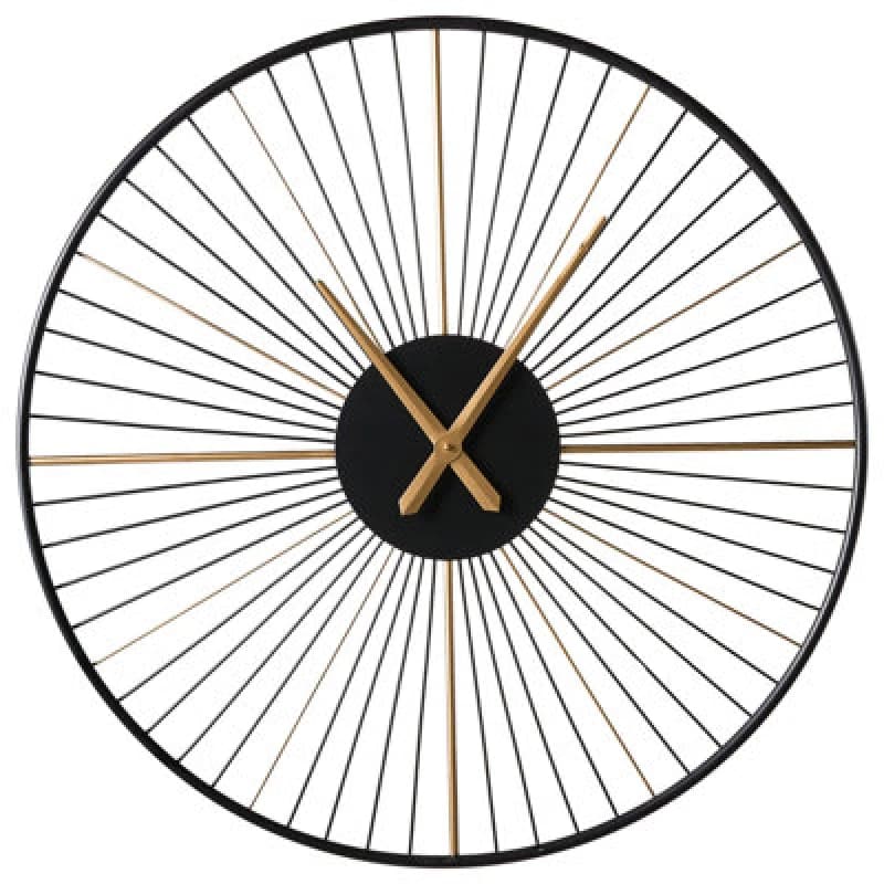 Image of Beliani Wall Clock Sazais 80 Cm Metal Black