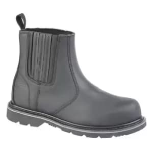 Image of Grafters Mens Safety Leather Dealer Boots (10 UK) (Black)