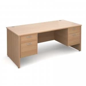 Image of Maestro 25 PL Straight Desk With 2 and 2 Drawer Pedestals 1800mm - bee