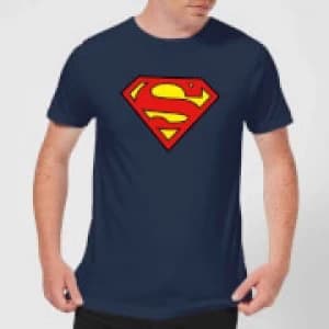 Image of Justice League Superman Logo Mens T-Shirt Navy